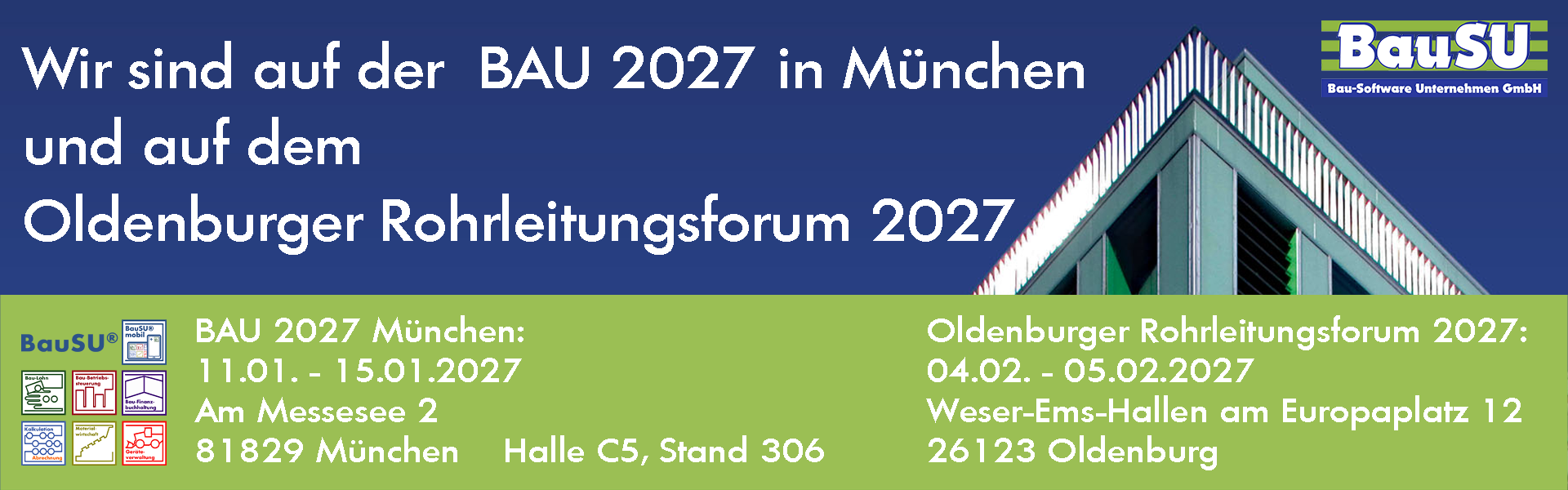 Bau und OldenburgerRohrleitungsforum - wir sind dabei!