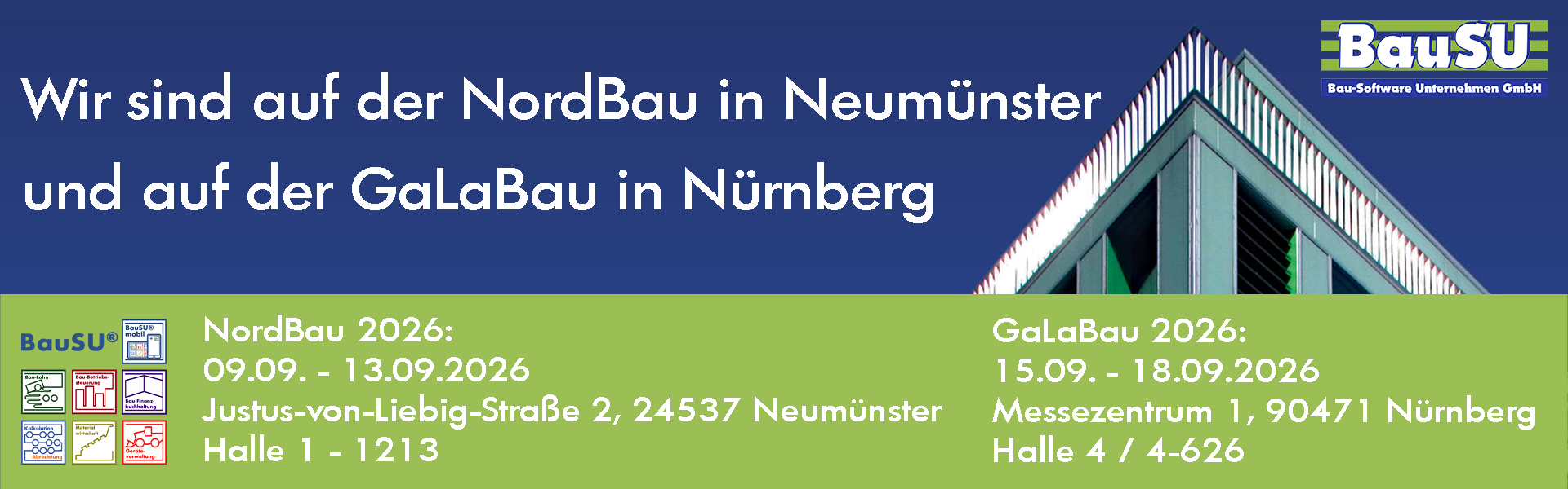 NordBau und GaLaBau - wir sind dabei!